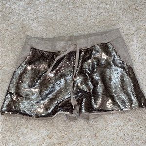 Gold sparkly shorts
